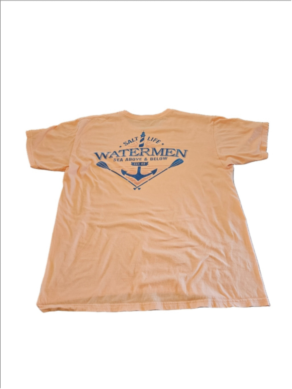 Men's Salt Life Short Sleeve Pocket Tee, Large, Orange and Blue